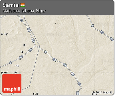 Shaded Relief Map of Samia