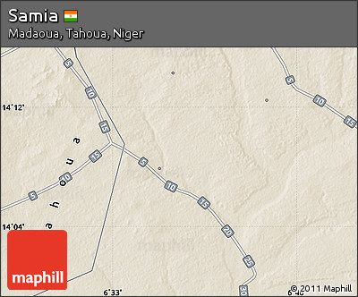 Shaded Relief Map of Samia