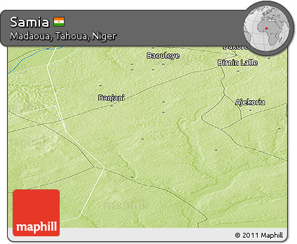 Physical Panoramic Map of Samia