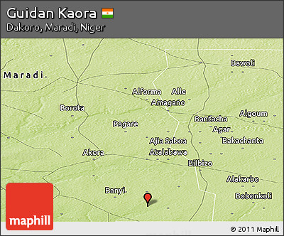 Physical Panoramic Map of Guidan Kaora