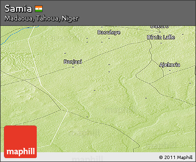 Physical Panoramic Map of Samia