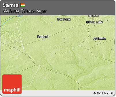 Physical Panoramic Map of Samia