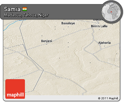 Shaded Relief Panoramic Map of Samia