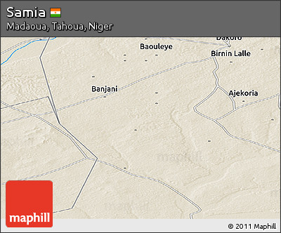 Shaded Relief Panoramic Map of Samia