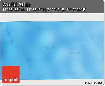 Physical 3D Map of the Area around 14° 15' 49" N, 70° 37' 30" E