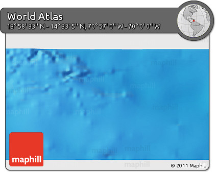 Physical 3D Map of the Area around 14° 15' 49" N, 70° 28' 29" W