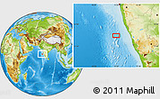 Physical Location Map of the area around 14° 15' 49" N, 72° 19' 29" E