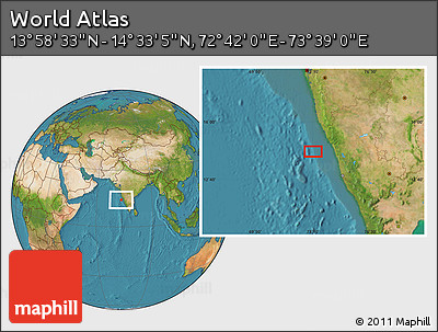 Satellite Location Map of the Area around 14° 15' 49" N, 73° 10' 30" E