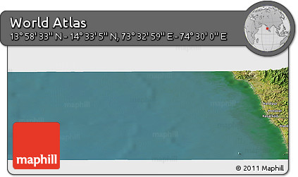 Satellite Panoramic Map of the Area around 14° 15' 49" N, 74° 1' 30" E