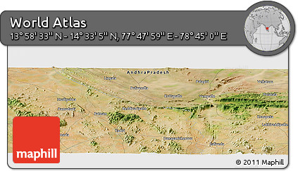 Satellite Panoramic Map of the Area around 14° 15' 49" N, 78° 16' 30" E