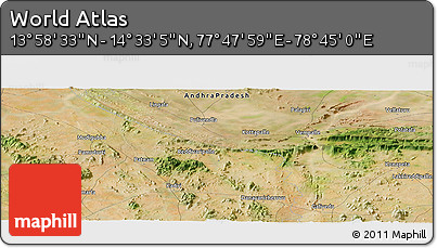 Satellite Panoramic Map of the Area around 14° 15' 49" N, 78° 16' 30" E