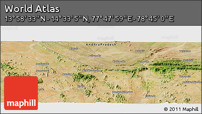 Satellite Panoramic Map of the Area around 14° 15' 49" N, 78° 16' 30" E