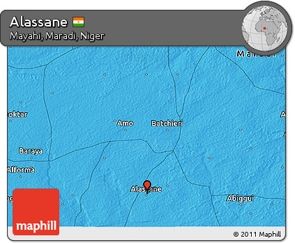 Political 3D Map of Alassane