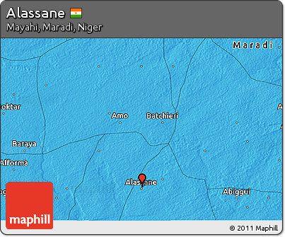 Political 3D Map of Alassane
