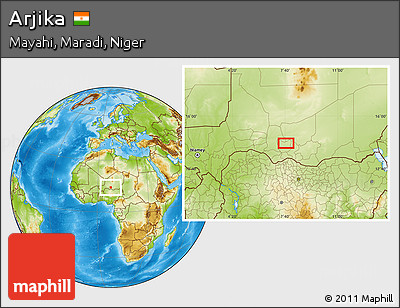 Physical Location Map of Arjika