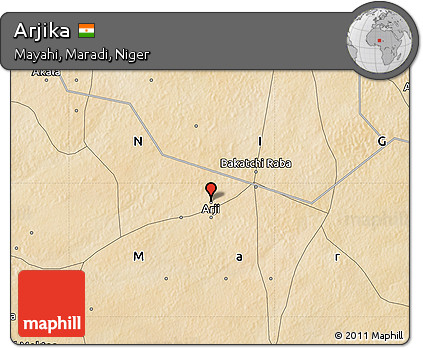 Satellite Map of Arjika