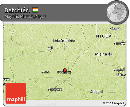 Physical Panoramic Map of Batchiéri