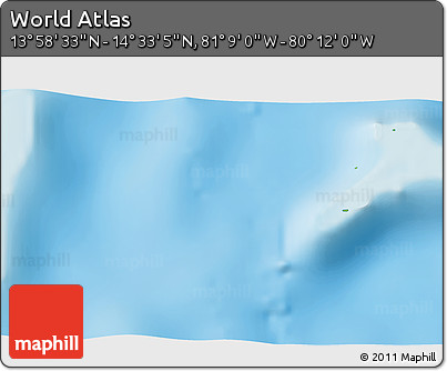 Physical 3D Map of the Area around 14° 15' 49" N, 80° 40' 30" W