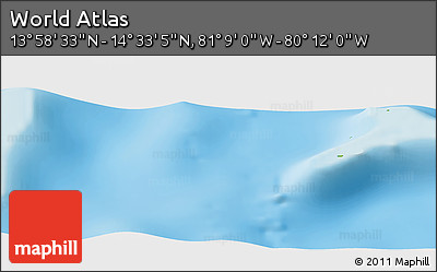 Physical Panoramic Map of the Area around 14° 15' 49" N, 80° 40' 30" W