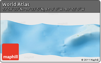 Physical Panoramic Map of the Area around 14° 15' 49" N, 80° 40' 30" W