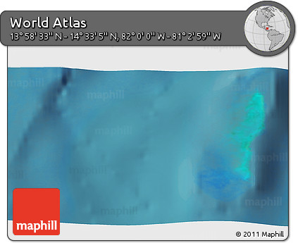 Satellite 3D Map of the Area around 14° 15' 49" N, 81° 31' 30" W