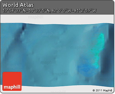 Satellite 3D Map of the Area around 14° 15' 49" N, 81° 31' 30" W