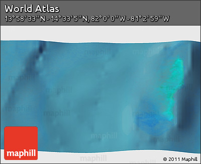 Satellite 3D Map of the Area around 14° 15' 49" N, 81° 31' 30" W