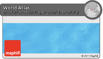 Physical Panoramic Map of the Area around 14° 15' 49" N, 86° 46' 30" E