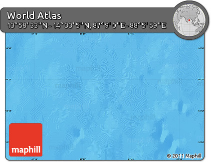 Shaded Relief Map of the Area around 14° 15' 49" N, 87° 37' 30" E
