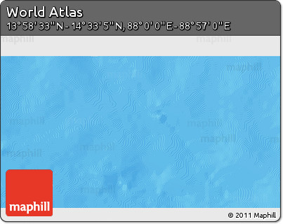 Shaded Relief 3D Map of the Area around 14° 15' 49" N, 88° 28' 29" E