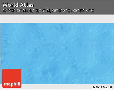 Shaded Relief 3D Map of the Area around 14° 15' 49" N, 88° 28' 29" E