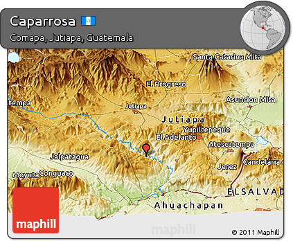 Physical Panoramic Map of Caparrosa