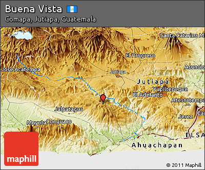 Physical Panoramic Map of Buena Vista