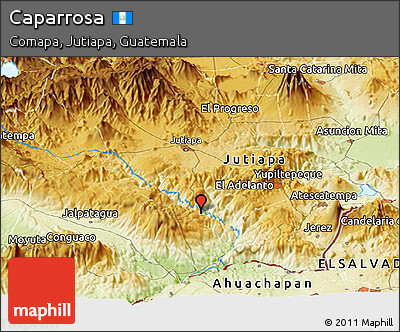 Physical Panoramic Map of Caparrosa