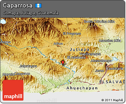Physical Panoramic Map of Caparrosa