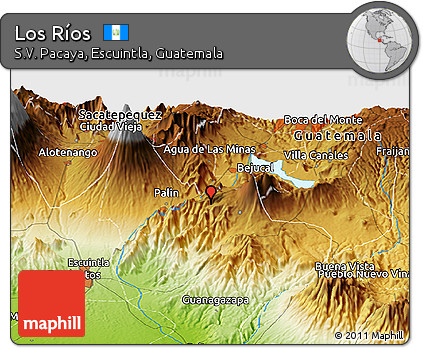 Physical Panoramic Map of Los Ríos