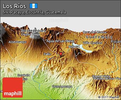 Physical Panoramic Map of Los Ríos