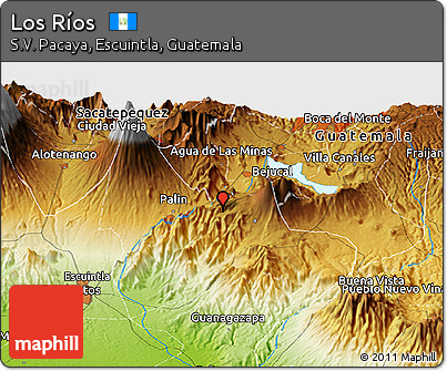 Physical Panoramic Map of Los Ríos