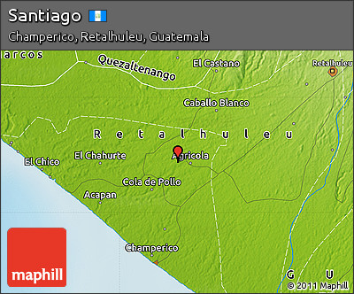 Physical Map of Santiago