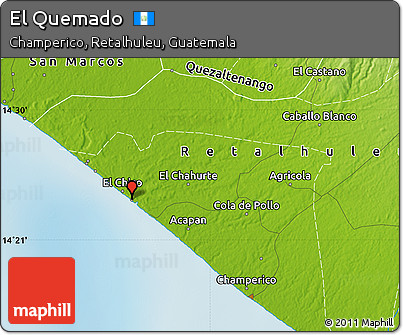 Physical Map of El Quemado