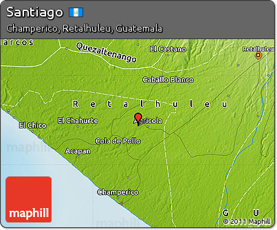 Physical Map of Santiago