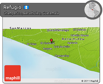 Physical Panoramic Map of Refugio