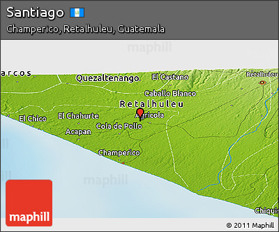 Physical Panoramic Map of Santiago