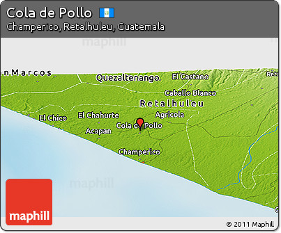 Physical Panoramic Map of Cola De Pollo