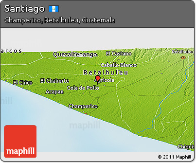 Physical Panoramic Map of Santiago