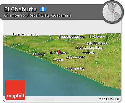 Satellite Panoramic Map of El Chahurte