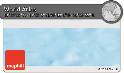 Shaded Relief Panoramic Map of the Area around 14° 15' 49" N, 96° 7' 30" E