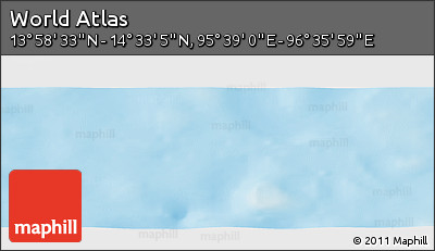 Shaded Relief Panoramic Map of the Area around 14° 15' 49" N, 96° 7' 30" E