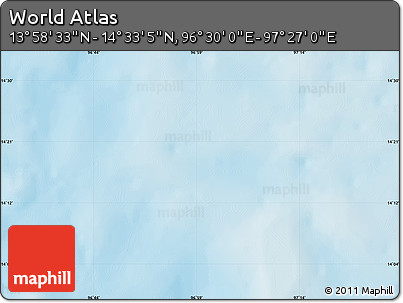 Physical Map of the Area around 14° 15' 49" N, 96° 58' 29" E