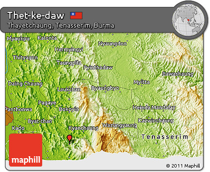 Physical 3D Map of Thet-ke-daw